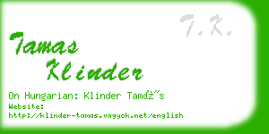 tamas klinder business card